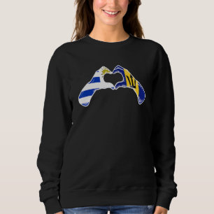 Barbados Uruguay Flag Barbadian Uruguayan Heart 1 Sweatshirt
