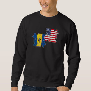Barbados USA Barbadian American Flag Sweatshirt