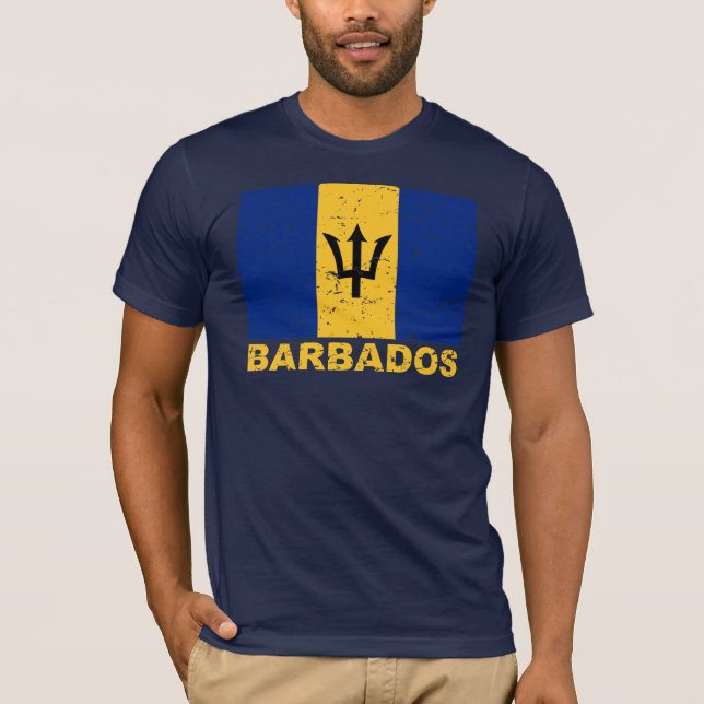 Barbados Vintage Flag T-Shirt (Front)