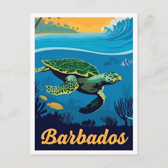 Barbados Vintage Travel  Postcard (Front)