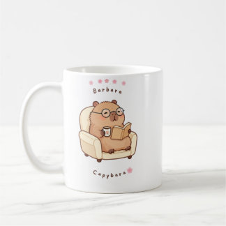 Barbara Capybara Reading Book Cute Cosy Mug