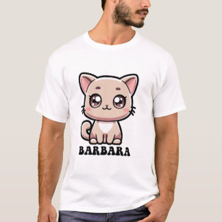 Barbara Cute Kitty Cat Design T-Shirt