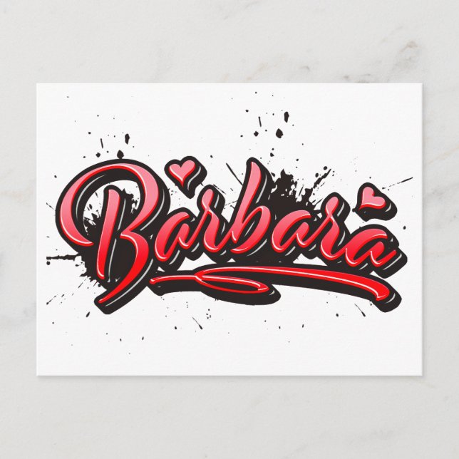 Barbara Heart Splash Graffiti Postkarte Postcard (Front)