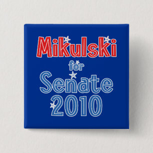 Barbara Mikulski for Senate 2010 Star Design 15 Cm Square Badge