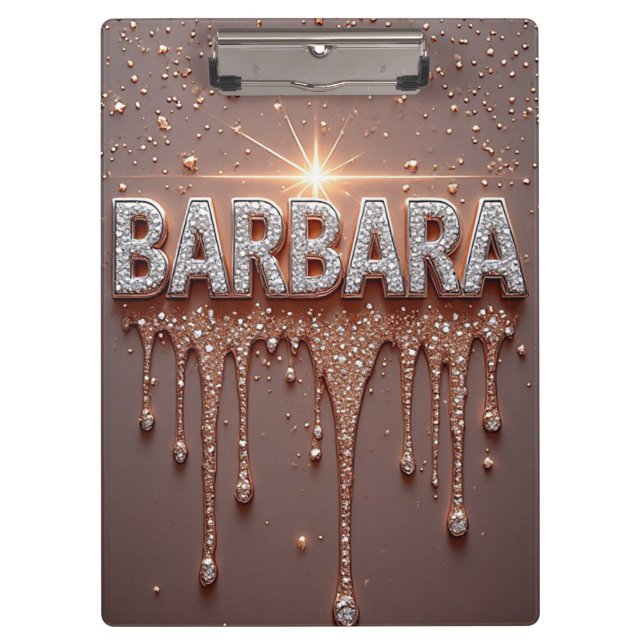 Barbara Name Elegant Custom Gift for Work & Study Clipboard (Front)
