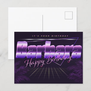Barbara Name Vorname lila Postkarte Geburtstag Postcard