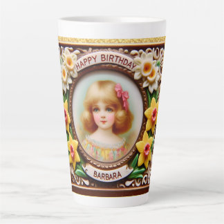 BARBARA ~ Vintage girl ~ Happy Birthday ~ Latte Mug