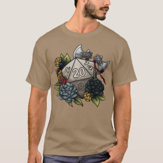 Barbarian Class D20 Tabletop Gaming Dice T-Shirt