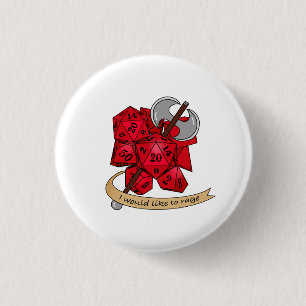 Barbarian Dice Design 3 Cm Round Badge