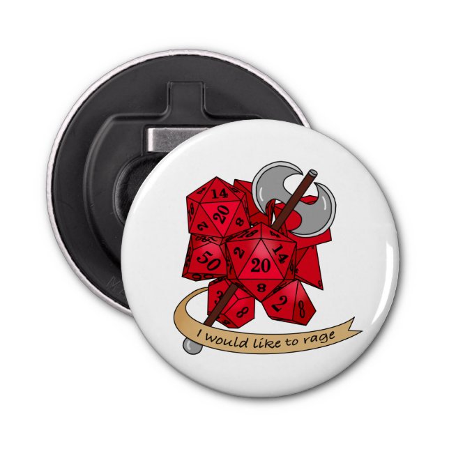 Barbarian Dice Design Bottle Opener (Front)