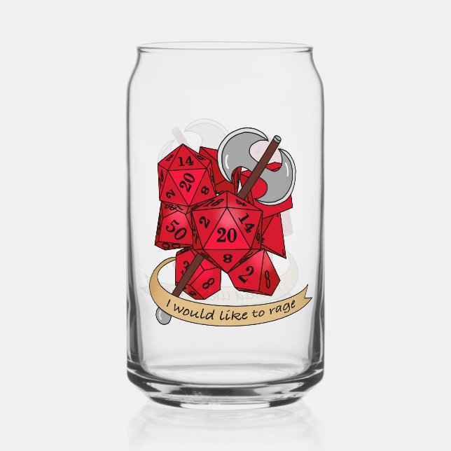 Barbarian Dice Design Can Glass (Front)