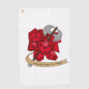 Barbarian Dice Design Golf Towel