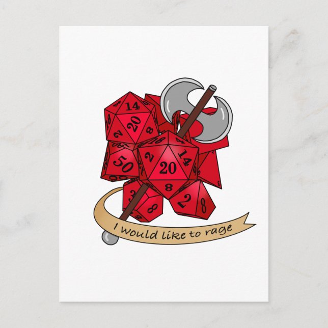Barbarian Dice Design Holiday Postcard (Front)