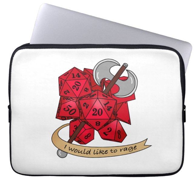 Barbarian Dice Design Laptop Sleeve (Front)