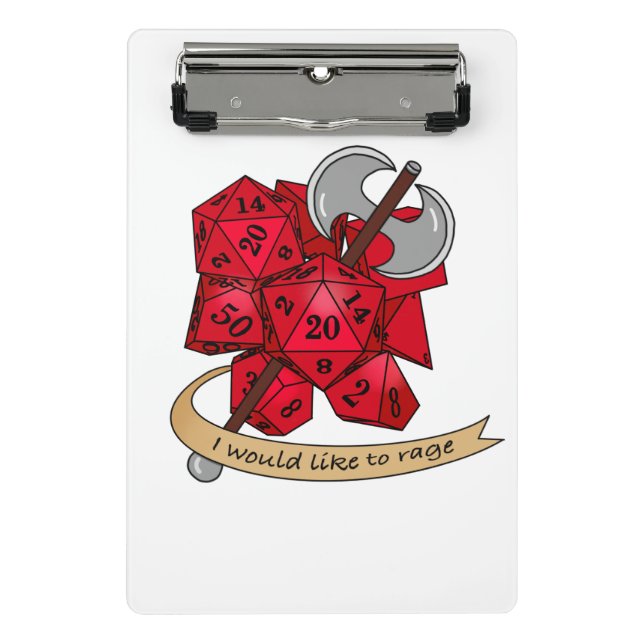 Barbarian Dice Design Mini Clipboard (Front)