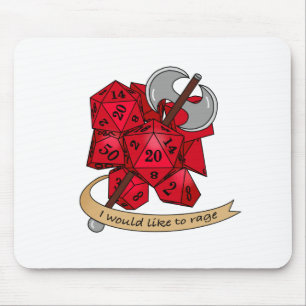 Barbarian Dice Design Mouse Pad