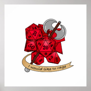 Barbarian Dice Design Poster