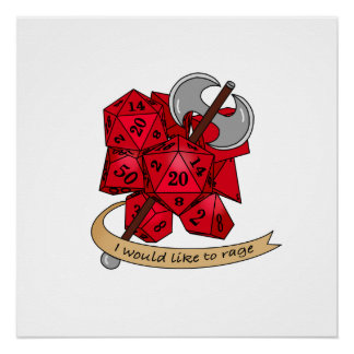 Barbarian Dice Design Poster