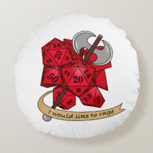 Barbarian Dice Design Round Cushion