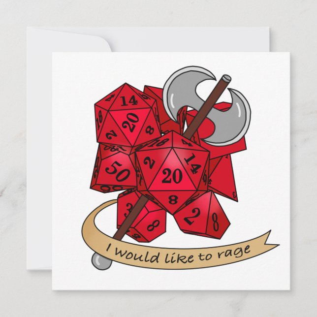 Barbarian Dice Design Save The Date (Front)