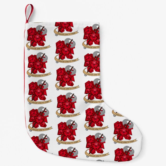 Barbarian Dice Design Small Christmas Stocking (Front)