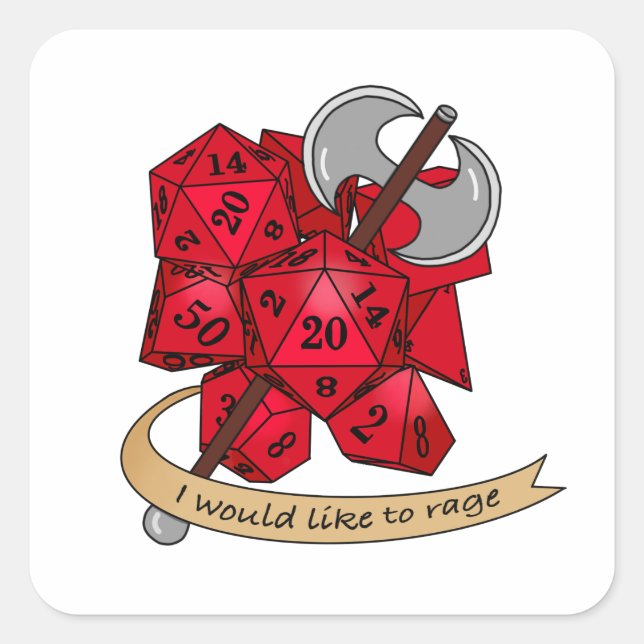 Barbarian Dice Design Square Sticker (Front)
