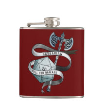 Barbarian roll for damage d20 great axe hip flask