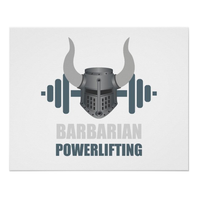 Barbarian Warrior Powerlifting Workout Poster (Front)