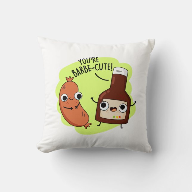 Barbe-cute Funny Barbecue Pun  Cushion (Front)