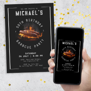 Barbecue 50th Birthday Party  Invitation