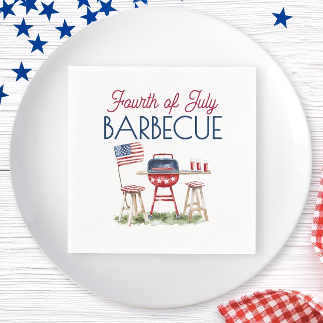 Barbecue American Flag 4th of July Summer Party Napkin (Barbecue American Flag 4th of July Summer Party Napkins)