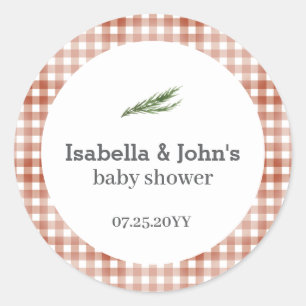 Barbecue Baby Shower Favour Classic Round Sticker
