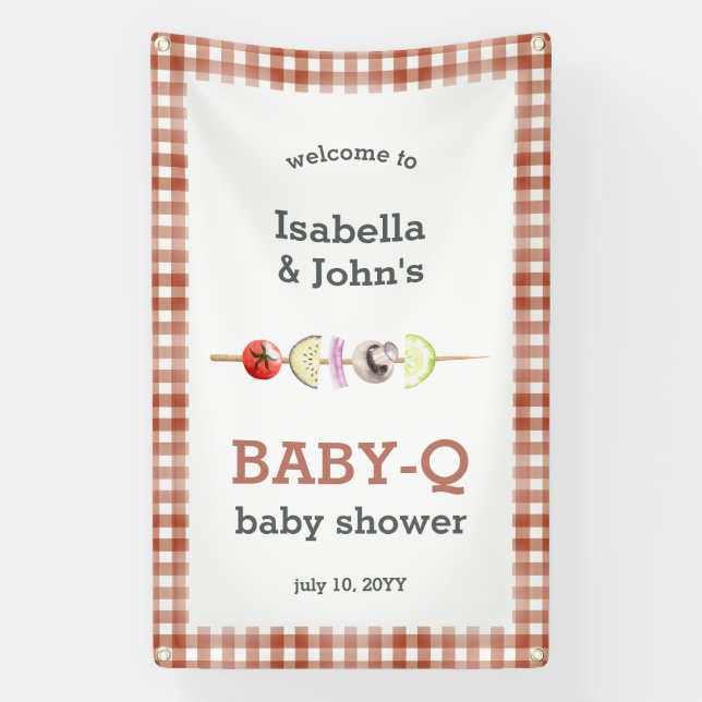Barbecue Baby Shower Welcome Banner (Vertical)