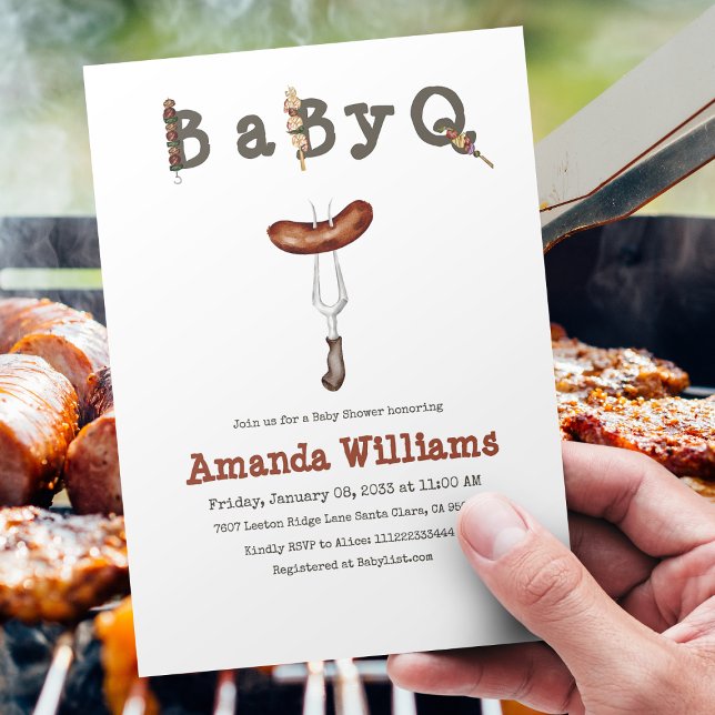 Barbecue Backyard Party Baby Shower BabyQ Invitation (Creator Uploaded)