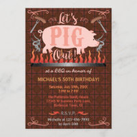 Barbecue BBQ Funny Pig Summer Birthday Party