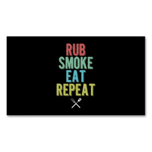 Barbecue BBQ Grill Master Grilling Meat Smoker Magnetic Business Card