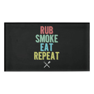 Barbecue BBQ Grill Master Grilling Meat Smoker Name Tag