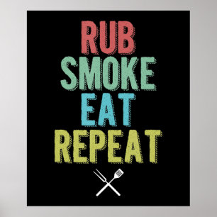 Barbecue BBQ Grill Master Grilling Meat Smoker Poster