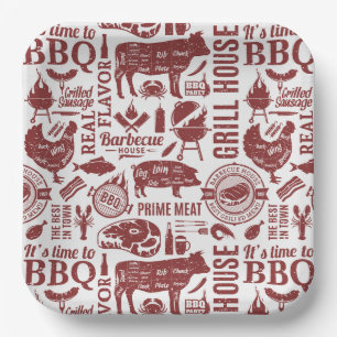 Barbecue Bbq Grilling Paper Plate