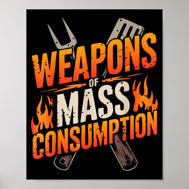 Barbecue bbq joke grill pit master chef smoker dad poster (Front)