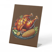 Barbecue chicken with corn illustration