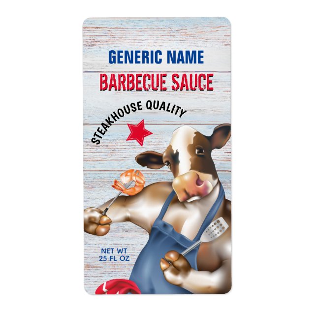 Barbecue Cookout Cow Grilling Shrimp (Front)