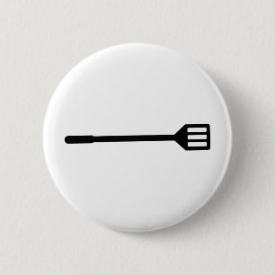 barbecue cutlery icon 6 cm round badge