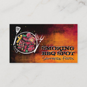 Barbecue Foods Illustrations Restaurant Business Card