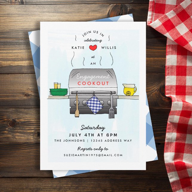 Barbecue Grill Engagement Party Invitation (Creator Uploaded)