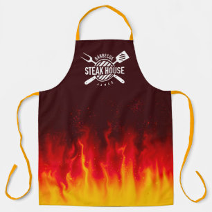 Barbecue Grill Flames — Personalised Steak House Apron