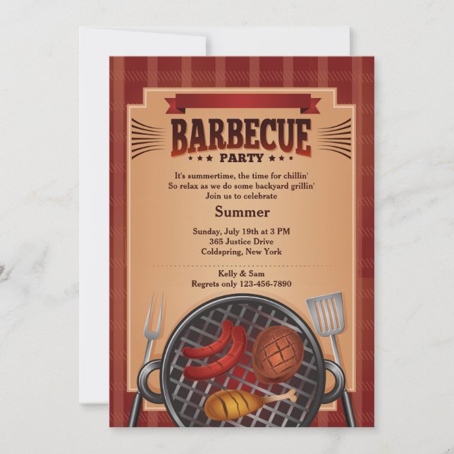 Barbecue Grill Invitation (Front)