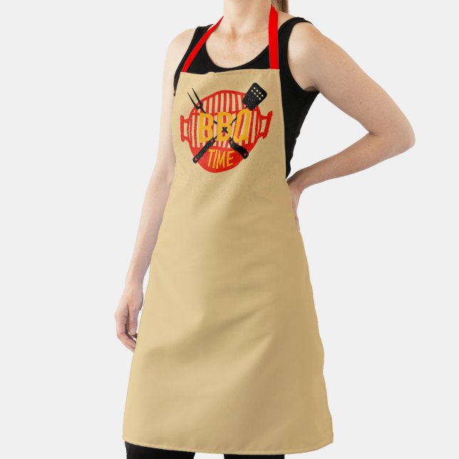 Barbecue Grill Time Fork Spatula Tools Apron (Insitu)