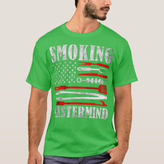 Barbecue Griller Vintage US Flag Meat Smoking Mast T-Shirt