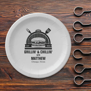 Barbecue Grillin' & Chillin Bachelor Party Paper Plate